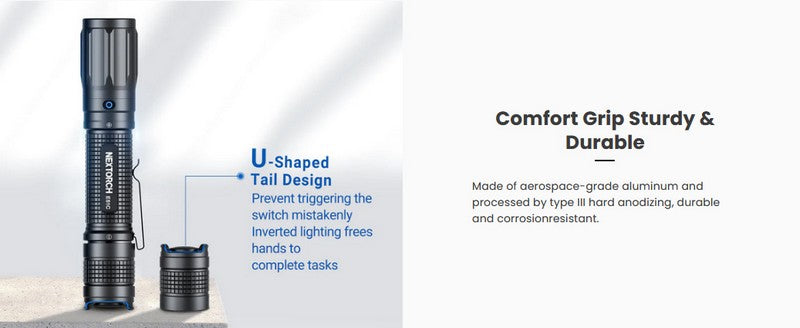 Lampe torche tactique Nextorch E51C - 1600 Lumens - rechargeable USB-C  NYCTALOPE  