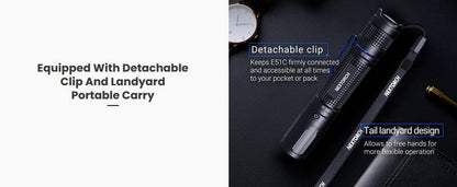 Lampe torche tactique Nextorch E51C - 1600 Lumens - rechargeable USB-C  NYCTALOPE  