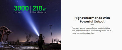 Lampe torche tactique Nextorch E52C - 3000 Lumens - rechargeable USB-C  NYCTALOPE  