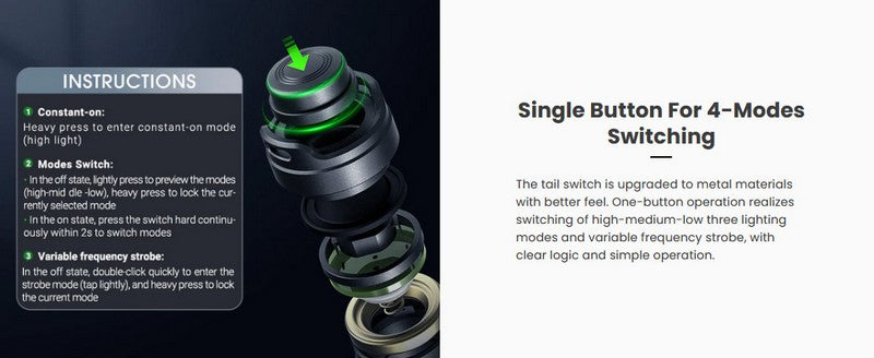 Lampe torche tactique Nextorch E52C - 3000 Lumens - rechargeable USB-C  NYCTALOPE  