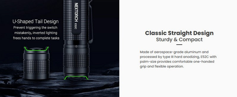 Lampe torche tactique Nextorch E52C - 3000 Lumens - rechargeable USB-C  NYCTALOPE  