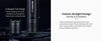 Lampe torche tactique Nextorch E52C - 3000 Lumens - rechargeable USB-C  NYCTALOPE  