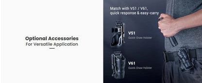 Lampe torche tactique Nextorch E52C - 3000 Lumens - rechargeable USB-C  NYCTALOPE  