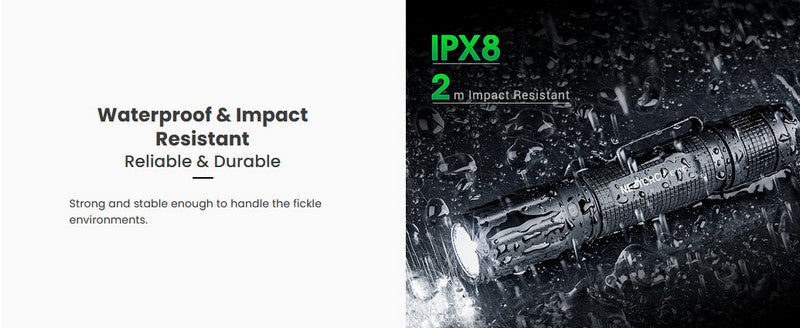 Lampe torche tactique Nextorch E52C - 3000 Lumens - rechargeable USB-C  NYCTALOPE  