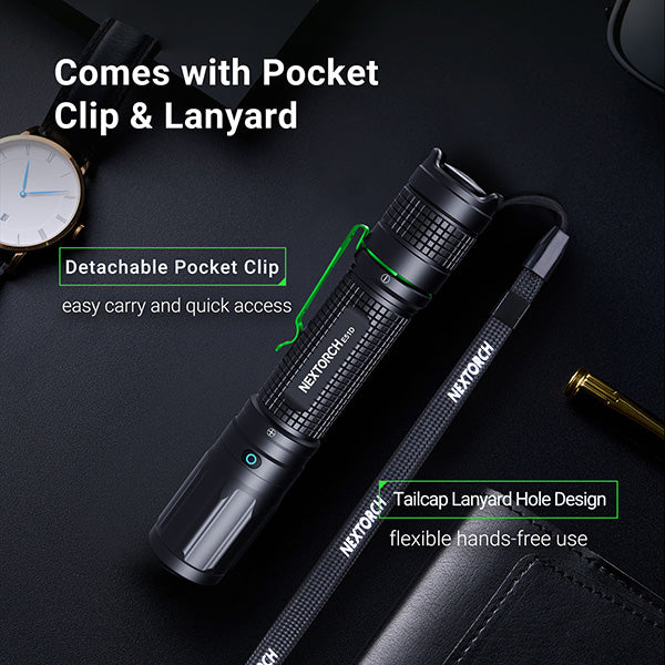 Lampe torche tactique Nextorch E51D - 2100 Lumens - rechargeable USB-C Nextorch