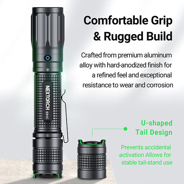 Lampe torche tactique Nextorch E51D - 2100 Lumens - rechargeable USB-C Nextorch