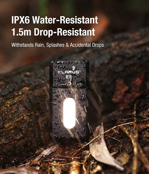 Lampe de poche Klarus E8 1000 Lumens - Triple Éclairage - Tête Pivotante 180° - Rechargeable USB-C - Noir  NYCTALOPE  