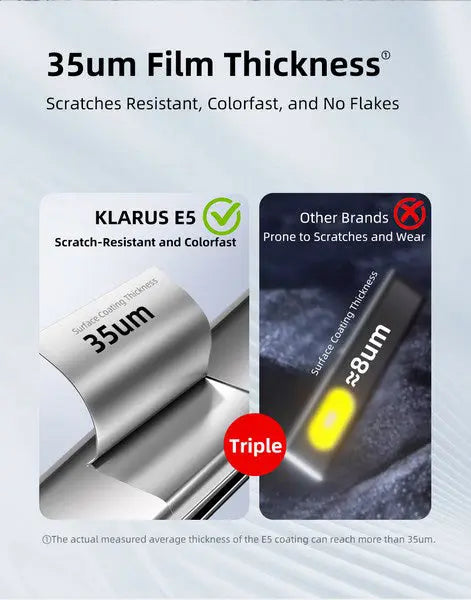 Lampe de poche de travail Klarus E5 - 600 Lumens - NYCTALOPE
