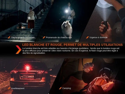 Lampe de poche porte-clés Fenix E03R V2.0 – 500 Lumens  NYCTALOPE  