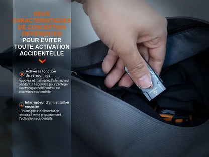 Lampe de poche porte-clés Fenix E03R V2.0 – 500 Lumens  NYCTALOPE  