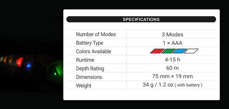 Lampe Nextorch GT-AAA Signal Light - haute intensité étanche jusqu'à 60 mètres  NYCTALOPE  