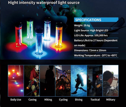 Signal lumineux Nextorch GLO TOOB GT AAA PRO - Rouge, Vert, Bleu, Jaune, Blanc  NYCTALOPE  