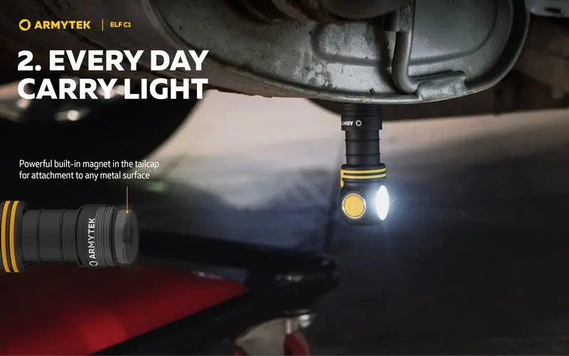 Lampe frontale Armytek Elf C1 USB-C - 1000 / 930 Lumens - White & Warm - NYCTALOPE
