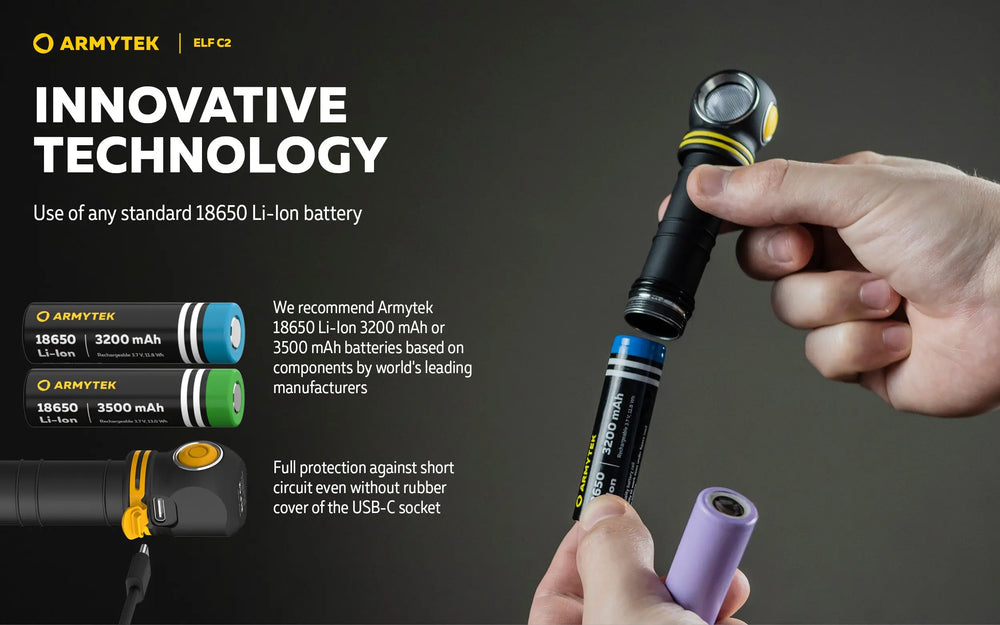 Lampe frontale Armytek Elf C2 USB-C - 1023 Lumens - Warm - NYCTALOPE