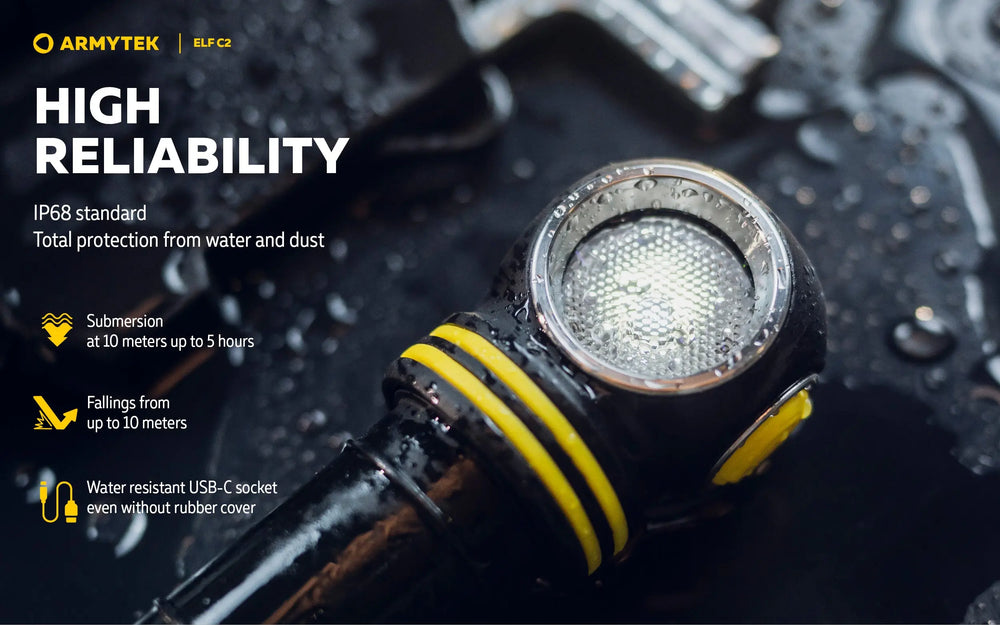Lampe frontale Armytek Elf C2 USB-C - 1023 Lumens - Warm - NYCTALOPE