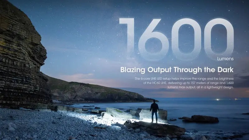 Lampe frontale Nitecore HC60 UHE 1600 Lumens rechargeable USB-C - Lumière rouge  NYCTALOPE  