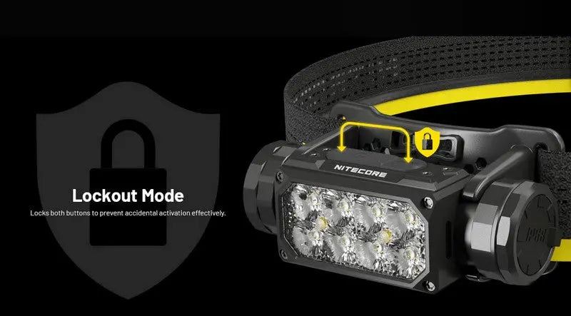 Lampe frontale Nitecore HC65 UHE - 2000 Lumens - Rechargeable USB-C - Lumière rouge  NYCTALOPE  