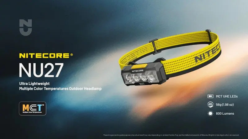 Lampe frontale Nitecore NU27 - 600 Lumens rechargeable  NYCTALOPE  