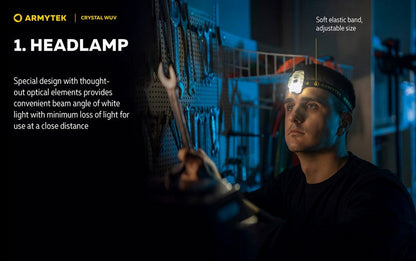 Lampe Armytek Crystal WUV - 150 Lumens Blanc + UV  NYCTALOPE  