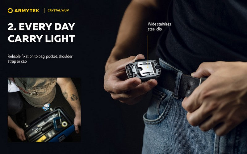 Lampe Armytek Crystal WUV - 150 Lumens Blanc + UV  NYCTALOPE  