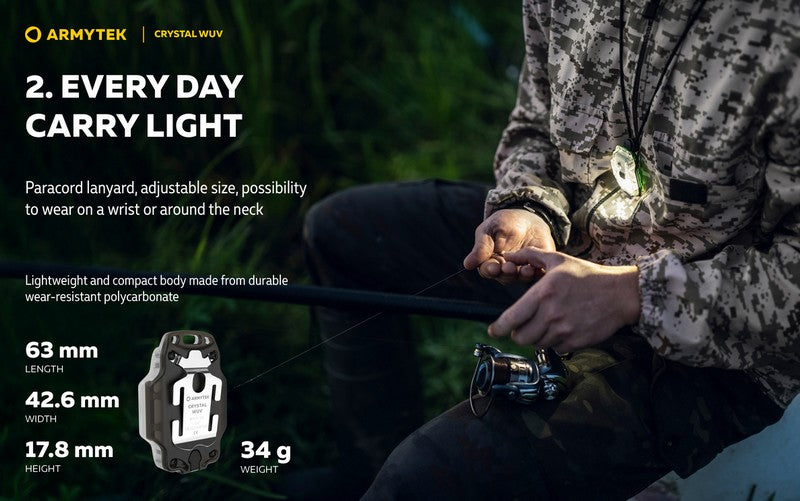 Lampe Armytek Crystal WUV - 150 Lumens Blanc + UV  NYCTALOPE  