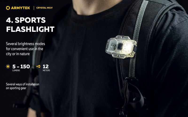 Lampe Armytek Crystal WUV - 150 Lumens Blanc + UV  NYCTALOPE  