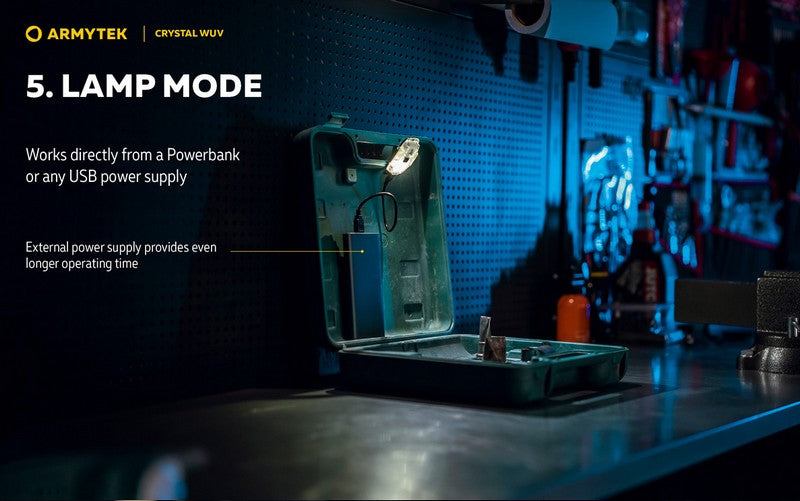 Lampe Armytek Crystal WUV - 150 Lumens Blanc + UV  NYCTALOPE  
