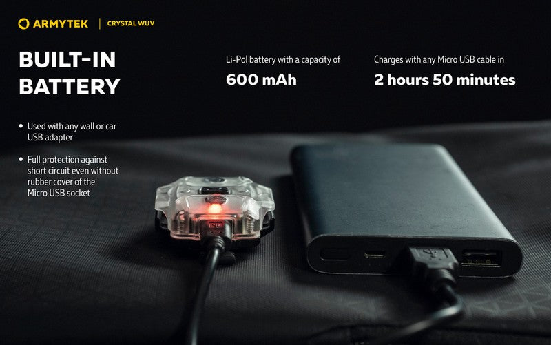 Lampe Armytek Crystal WUV - 150 Lumens Blanc + UV  NYCTALOPE  