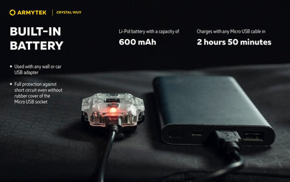 Lampe Armytek Crystal WUV - 150 Lumens Blanc + UV  NYCTALOPE  