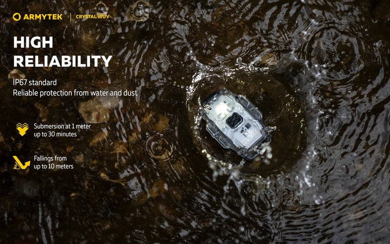 Lampe Armytek Crystal WUV - 150 Lumens Blanc + UV  NYCTALOPE  