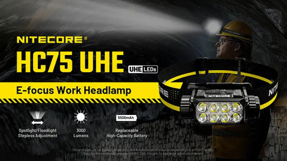 Lampe frontale professionnelle Nitecore HC75 UHE 300 Lumens rechargeable USB-C - Lumière rouge - NYCTALOPE