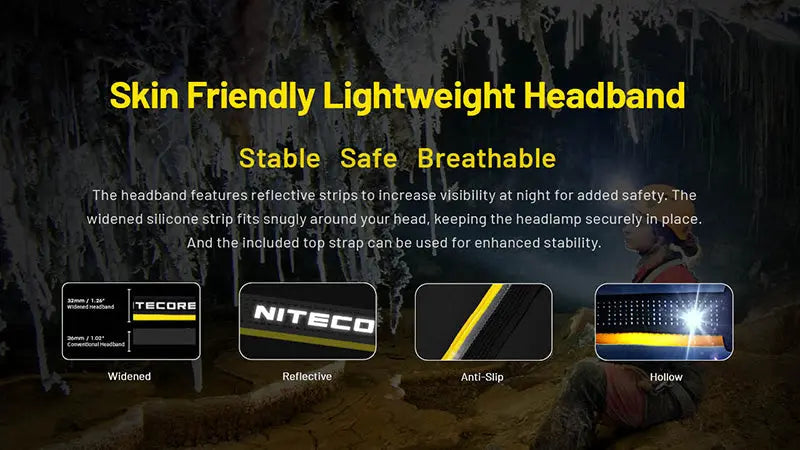 Lampe frontale professionnelle Nitecore HC75 UHE 300 Lumens rechargeable USB-C - Lumière rouge - NYCTALOPE