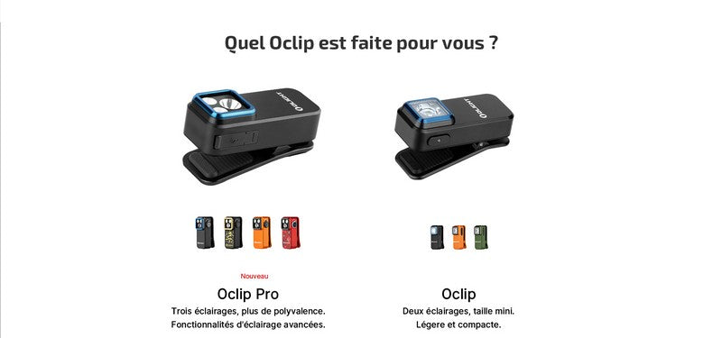 Olight Oclip PRO 500 Lumens - lampe gilet tactique lumière rouge rechargeable  NYCTALOPE  