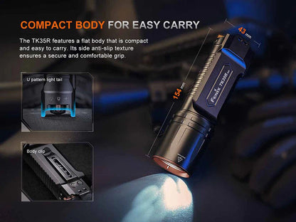 Lampe Torche tactique Fenix TK35R RED - 5800Lumens - Lumière rouge intégrée - Double Commutateur - Multi-modes  NYCTALOPE  