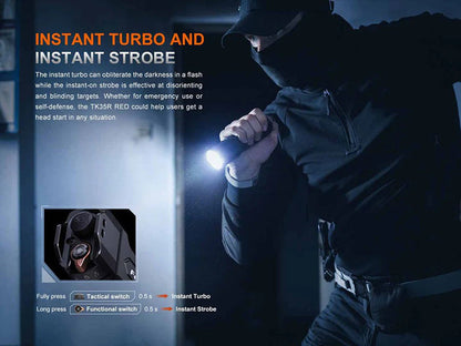 Lampe Torche tactique Fenix TK35R RED - 5800Lumens - Lumière rouge intégrée - Double Commutateur - Multi-modes  NYCTALOPE  