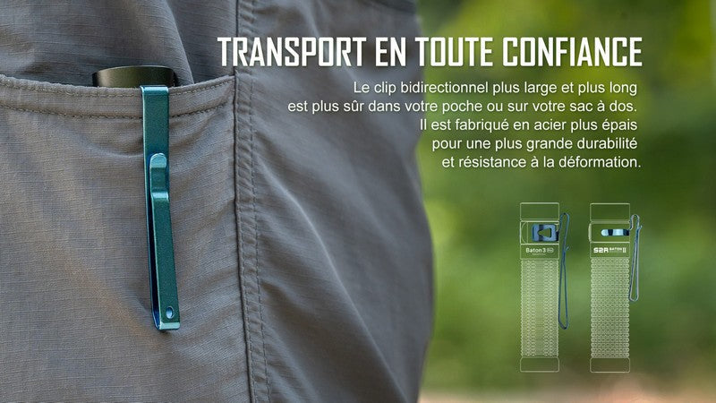 Lampe Torche Olight Baton 3 PRO - 1500 Lumens - lumière blanche froide CW  NYCTALOPE  