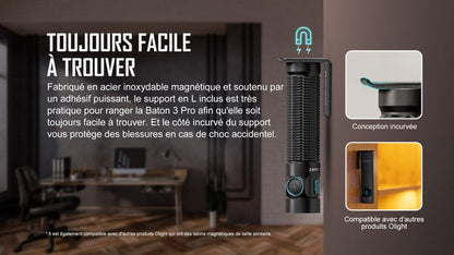 Lampe Torche Olight Baton 3 PRO - 1500 Lumens - lumière blanche froide CW  NYCTALOPE  