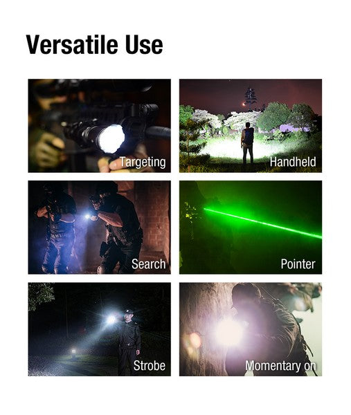 Lampe tactique Klarus GL6 1600 Lumens rechargeable USB-C + Support Picatinny + TRC1 - NYCTALOPE