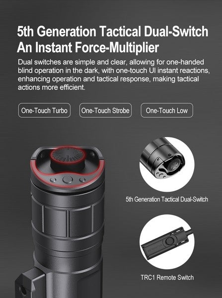 Lampe Torche Klarus GL3 - 2100 Lumens – Rechargeable + support M-LOK + Interrupteur déporté  NYCTALOPE  