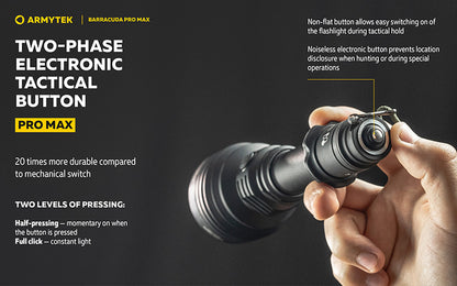 Lampe torche Armytek Barracuda Pro Max White 2800 Lumens - Portée 1000m - Rechargeable - Batterie 21700 Li-Ion