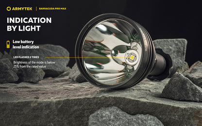 Lampe torche Armytek Barracuda Pro Max White 2800 Lumens - Portée 1000m - Rechargeable - Batterie 21700 Li-Ion