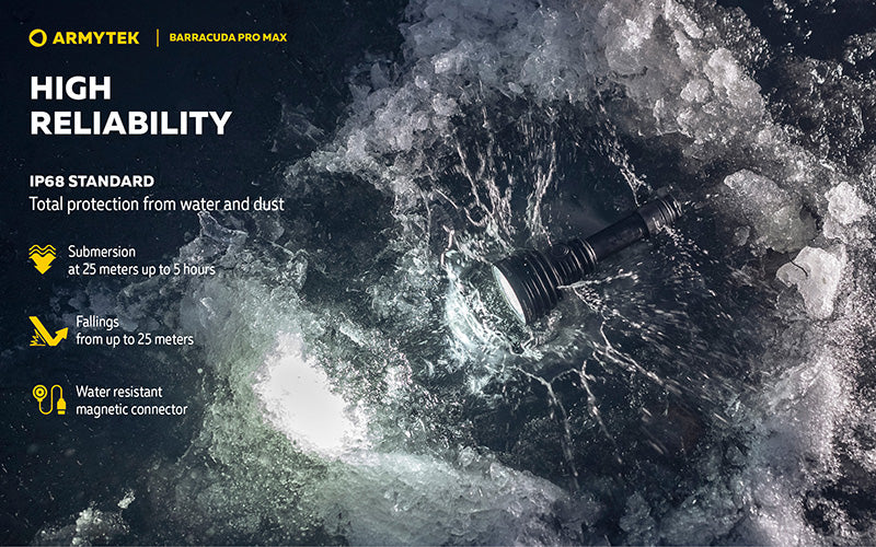 Lampe torche Armytek Barracuda Pro Max White 2800 Lumens - Portée 1000m - Rechargeable - Batterie 21700 Li-Ion