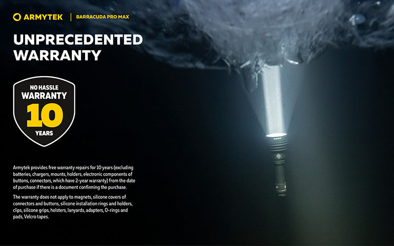 Lampe torche Armytek Barracuda Pro Max White 2800 Lumens - Portée 1000m - Rechargeable - Batterie 21700 Li-Ion