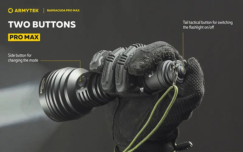 Lampe torche Armytek Barracuda Pro Max White 2800 Lumens - Portée 1000m - Rechargeable - Batterie 21700 Li-Ion  NYCTALOPE  