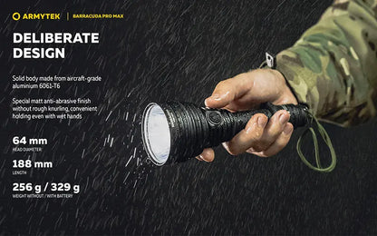 Lampe torche Armytek Barracuda Pro Max White 2800 Lumens - Portée 1000m - Rechargeable - Batterie 21700 Li-Ion  NYCTALOPE  
