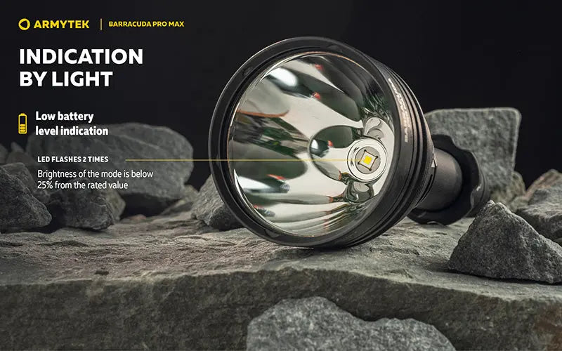Lampe torche Armytek Barracuda Pro Max White 2800 Lumens - Portée 1000m - Rechargeable - Batterie 21700 Li-Ion  NYCTALOPE  