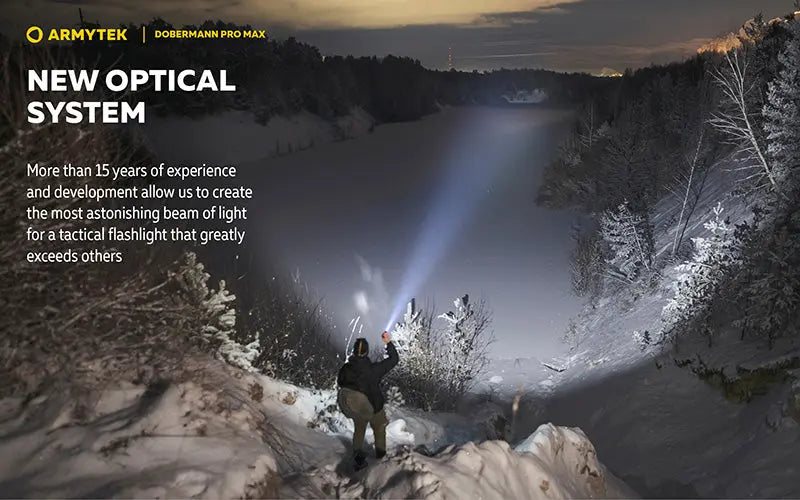 Lampe torche Armytek Dobermann Pro Max 3000 Lumens - Batterie 21700 Li-Ion 5000mAh  NYCTALOPE  
