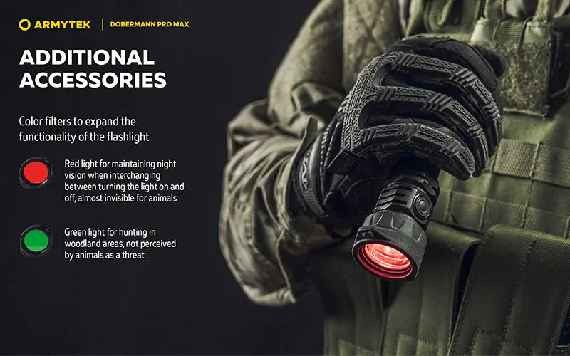 Lampe torche Armytek Dobermann Pro Max 3000 Lumens - Batterie 21700 Li-Ion 5000mAh  NYCTALOPE  