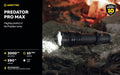 Lampe torche Armytek Predator Pro Max 3000 Lumens - Batterie 21700 Li-Ion 5000mAh  NYCTALOPE  