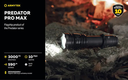Lampe torche Armytek Predator Pro Max 3000 Lumens - Batterie 21700 Li-Ion 5000mAh  NYCTALOPE  